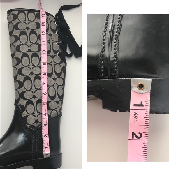 Coach Rain Boots Woman’s 6B Tristee Black - Picture 7 of 8